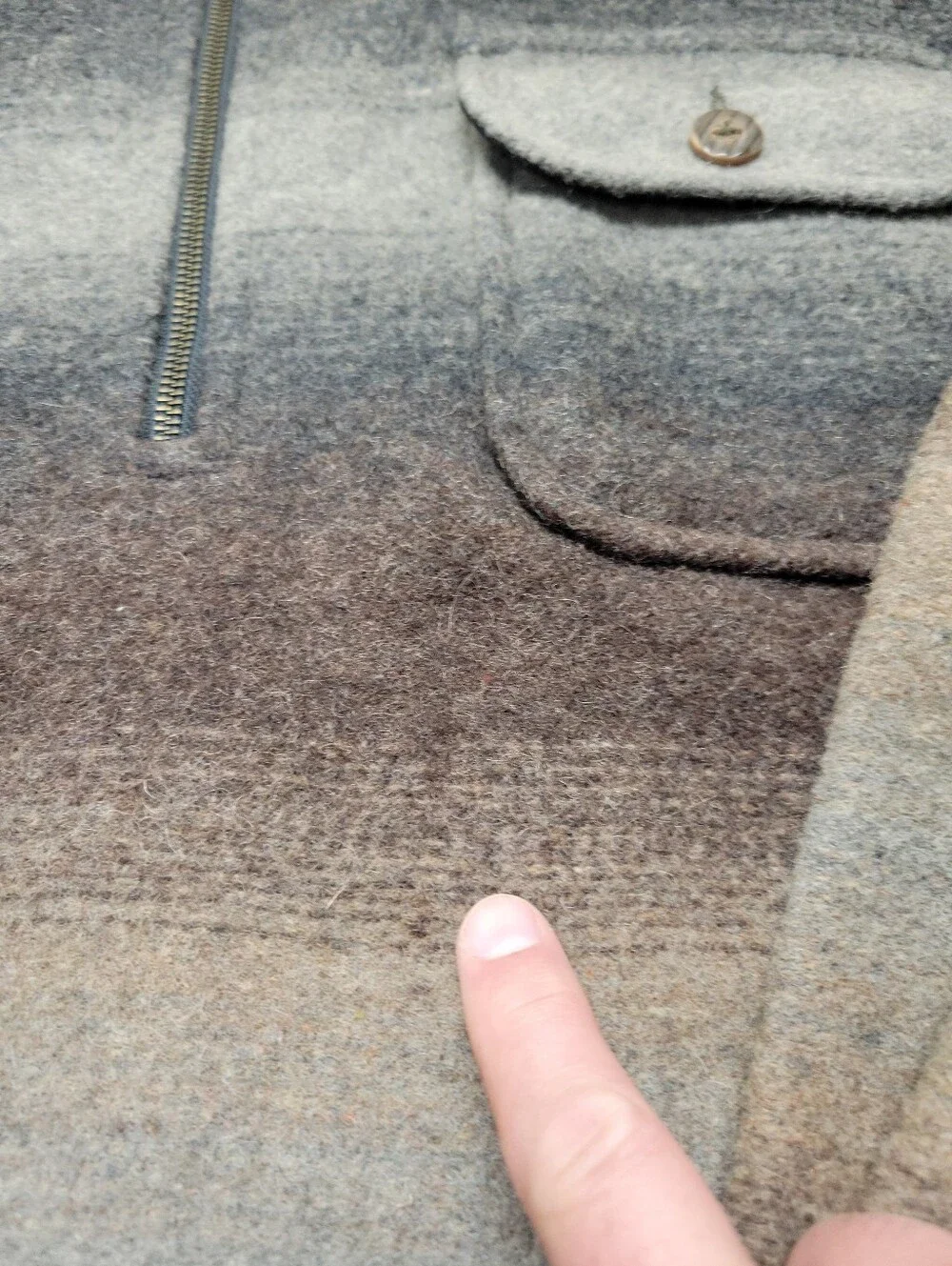 Vintage Noatak Men's Sz L 1/4 Zip Wool Pullover in Brown/Gray Gradient 70s/80s